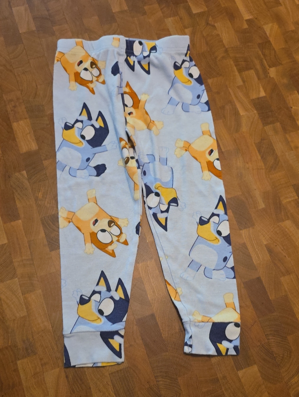 10/$10 Source Unknown Light Blue Kids Pajama Bottoms with Cartoon Dog Print